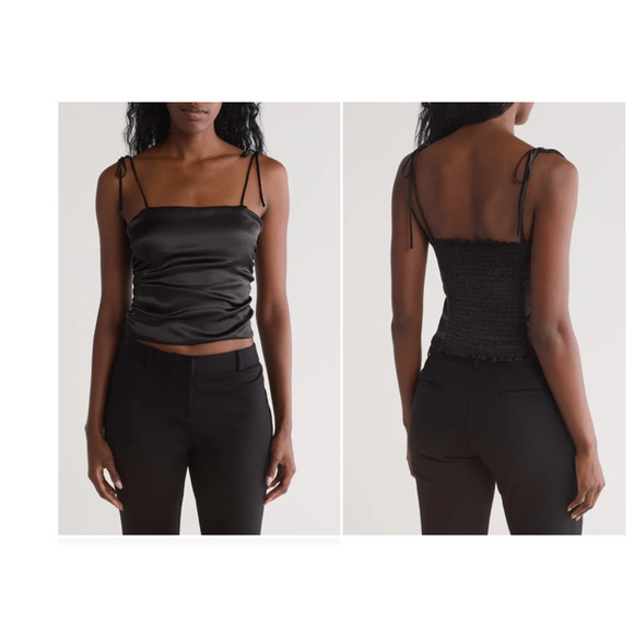 Calvin Klein Womens Slim Fit Camisole Black Satin Adjustable Tie Strap XXS NWT - Picture 8 of 8